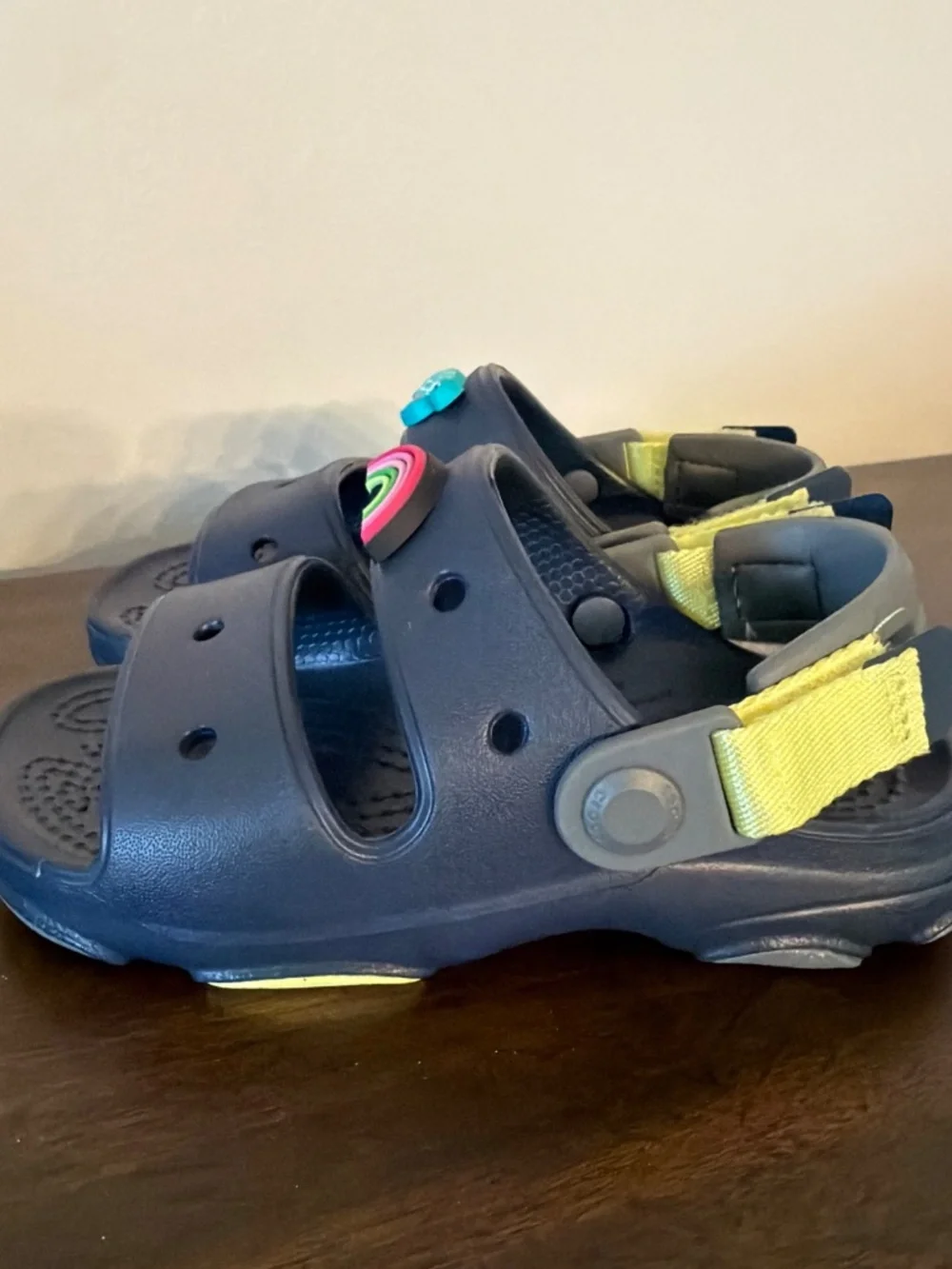 Crocs Swiftwater All Terrain Sandals Navy Unisex Kids Sz C 11 Rainbow/turtle